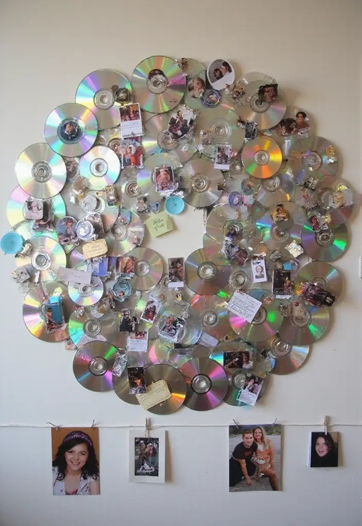 26 CD Decoration Ideas That Turn Old Discs Into Creative Decor - 16. CD Photo Display