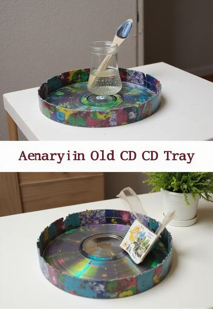 26 CD Decoration Ideas That Turn Old Discs Into Creative Decor - 17. CD Decorative Trays