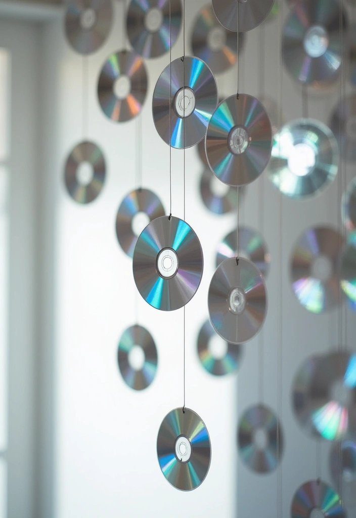 26 CD Decoration Ideas That Turn Old Discs Into Creative Decor - 2. Shimmering Wall Hanging