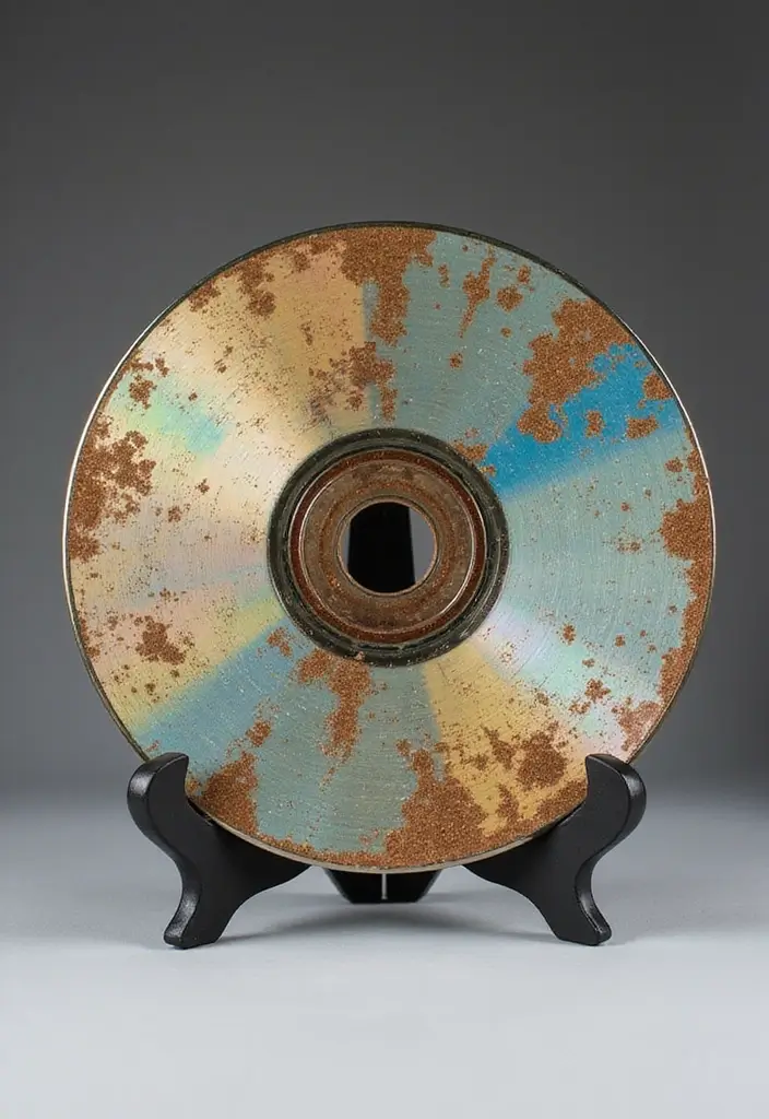 26 CD Decoration Ideas That Turn Old Discs Into Creative Decor - 25. Vintage CD Art Plate