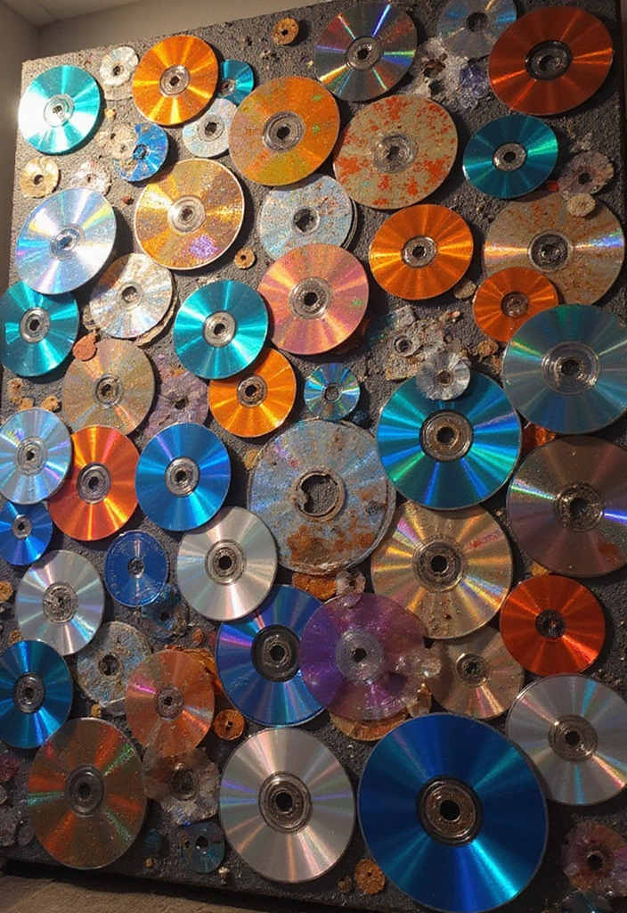 26 CD Decoration Ideas That Turn Old Discs Into Creative Decor - 7. Wall Art Collage