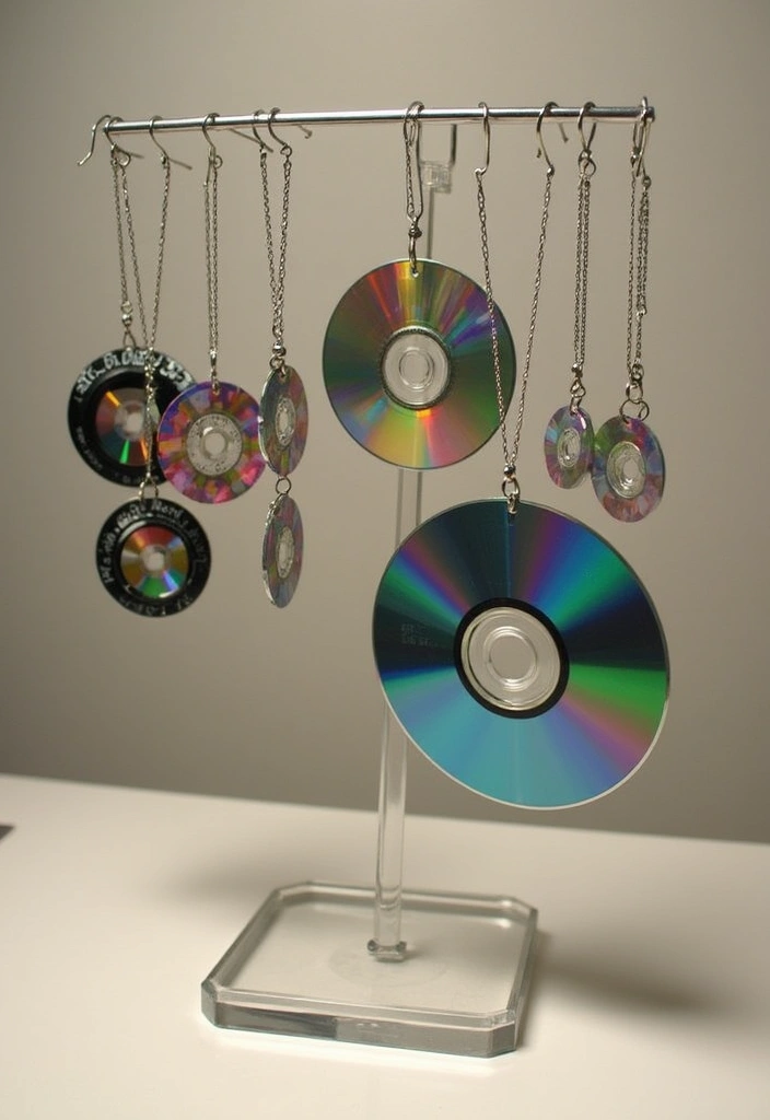26 CD Decoration Ideas That Turn Old Discs Into Creative Decor - 9. Upcycled CD Jewelry