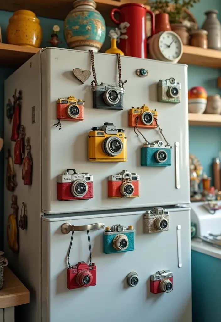 26 Camera Decoration Ideas That Make Photography Gear Fun and Stylish - 24. Whimsical Camera Magnets