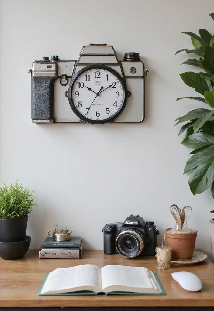 26 Camera Decoration Ideas That Make Photography Gear Fun and Stylish - 6. Decorative Camera Clocks