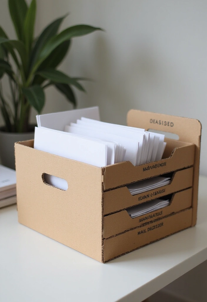 26 Cardboard Box Decoration Ideas That Transform Storage Into Fun Decor - 14. Cardboard Mail Organizer