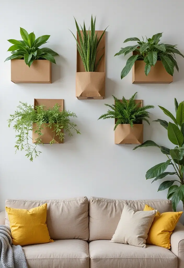 26 Cardboard Box Decoration Ideas That Transform Storage Into Fun Decor - 21. Cardboard Wall Planters