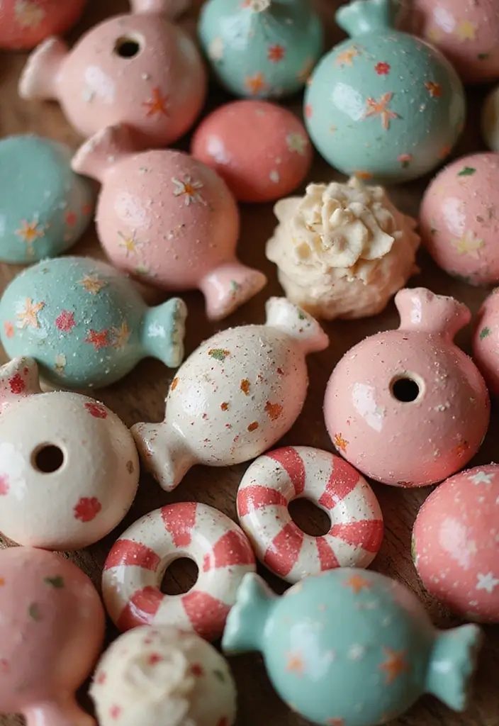 26 Christmas Pottery Painting Ideas That Bring Holiday Cheer to Your Home - 4. Whimsical Candy Land Theme