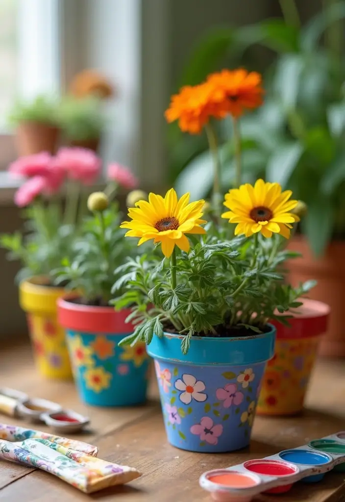 26 Couple Craft Ideas That Inspire Fun Creative Dates - 1. Painted Flower Pots