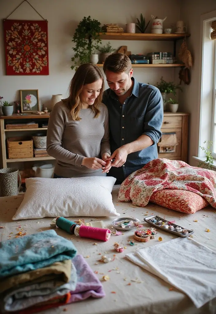 26 Couple Craft Ideas That Inspire Fun Creative Dates - 13. Personalized Throws or Pillows