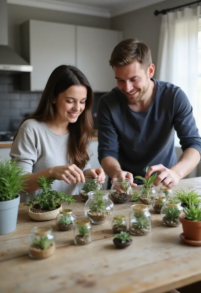 26 Couple Craft Ideas That Inspire Fun Creative Dates - 14. DIY Mason Jar Terrariums