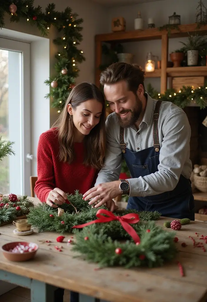 26 Couple Craft Ideas That Inspire Fun Creative Dates - 25. DIY Christmas Wreaths