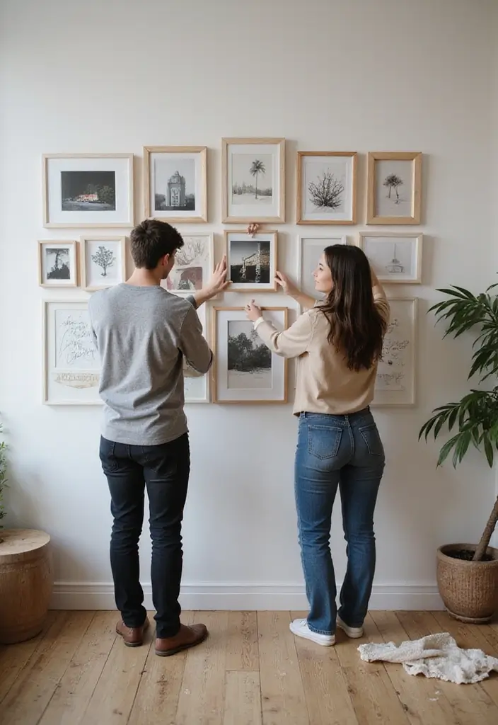 26 Couple Craft Ideas That Inspire Fun Creative Dates - 6. Create Your Own Home Gallery