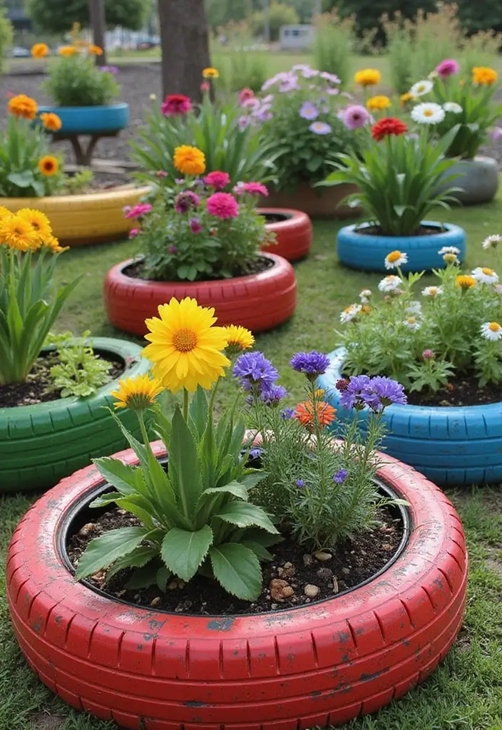26 Craft Ideas Adults Will Love For Relaxation and Creativity 106 26 Craft Ideas Adults Will Love For Relaxation and Creativity - 18. Upcycled Tire Garden Planters