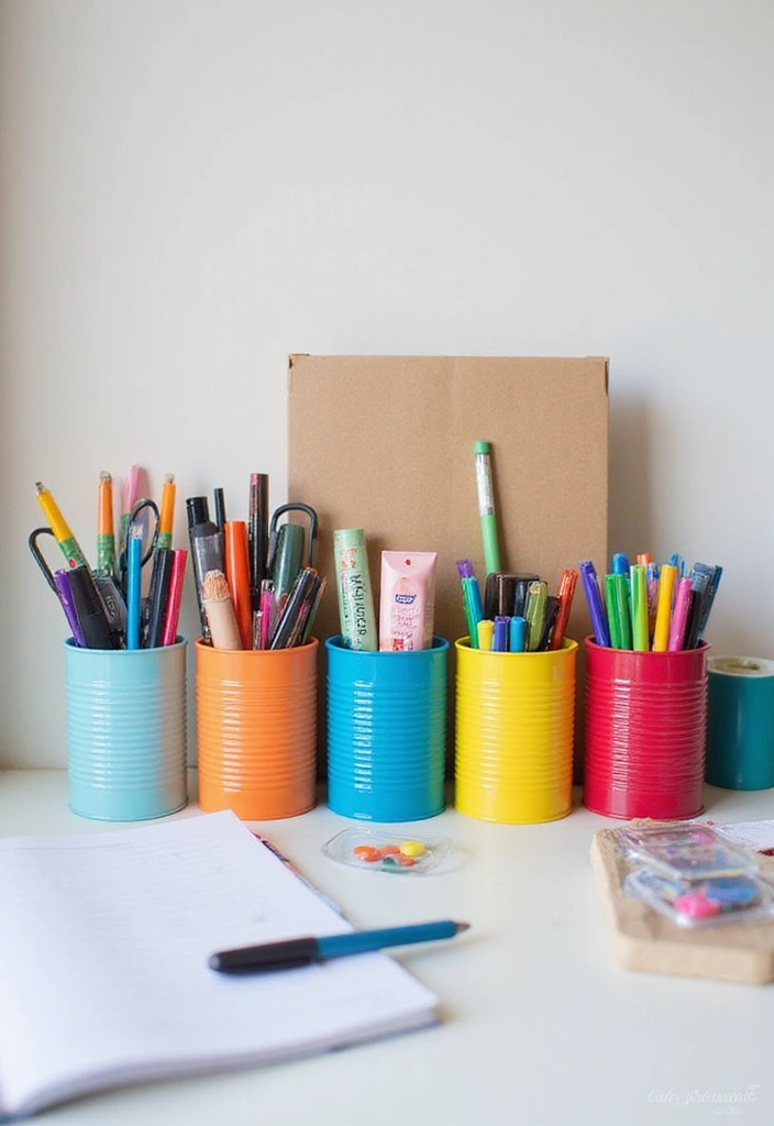 26 Craft Ideas Adults Will Love For Relaxation and Creativity 151 26 Craft Ideas Adults Will Love For Relaxation and Creativity - 25. Upcycled Cans as Desk Organizers