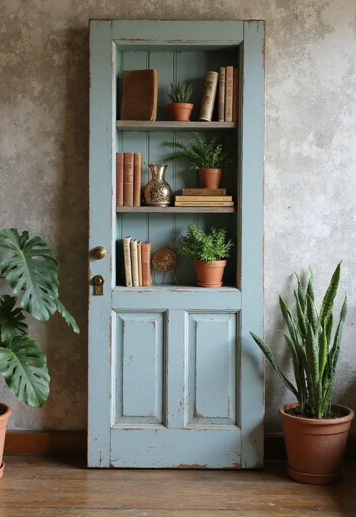 26 Craft Ideas Adults Will Love For Relaxation and Creativity 16 26 Craft Ideas Adults Will Love For Relaxation and Creativity - 4. Upcycled Door Shelves