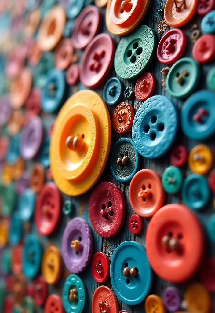 26 Craft Ideas With Buttons That Make Everyday Items Stylish - 1. Button Wall Art