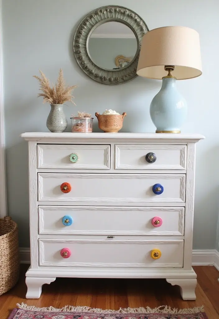 26 Craft Ideas With Buttons That Make Everyday Items Stylish - 15. Button Dresser Drawer Knobs