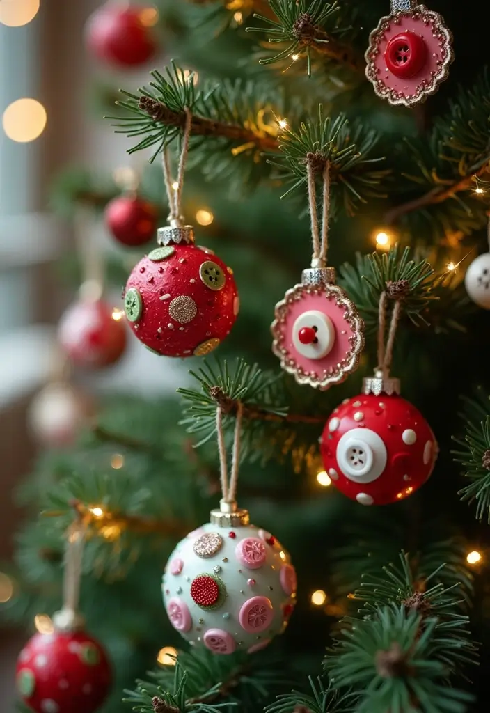 26 Craft Ideas With Buttons That Make Everyday Items Stylish - 16. Button Holiday Ornaments