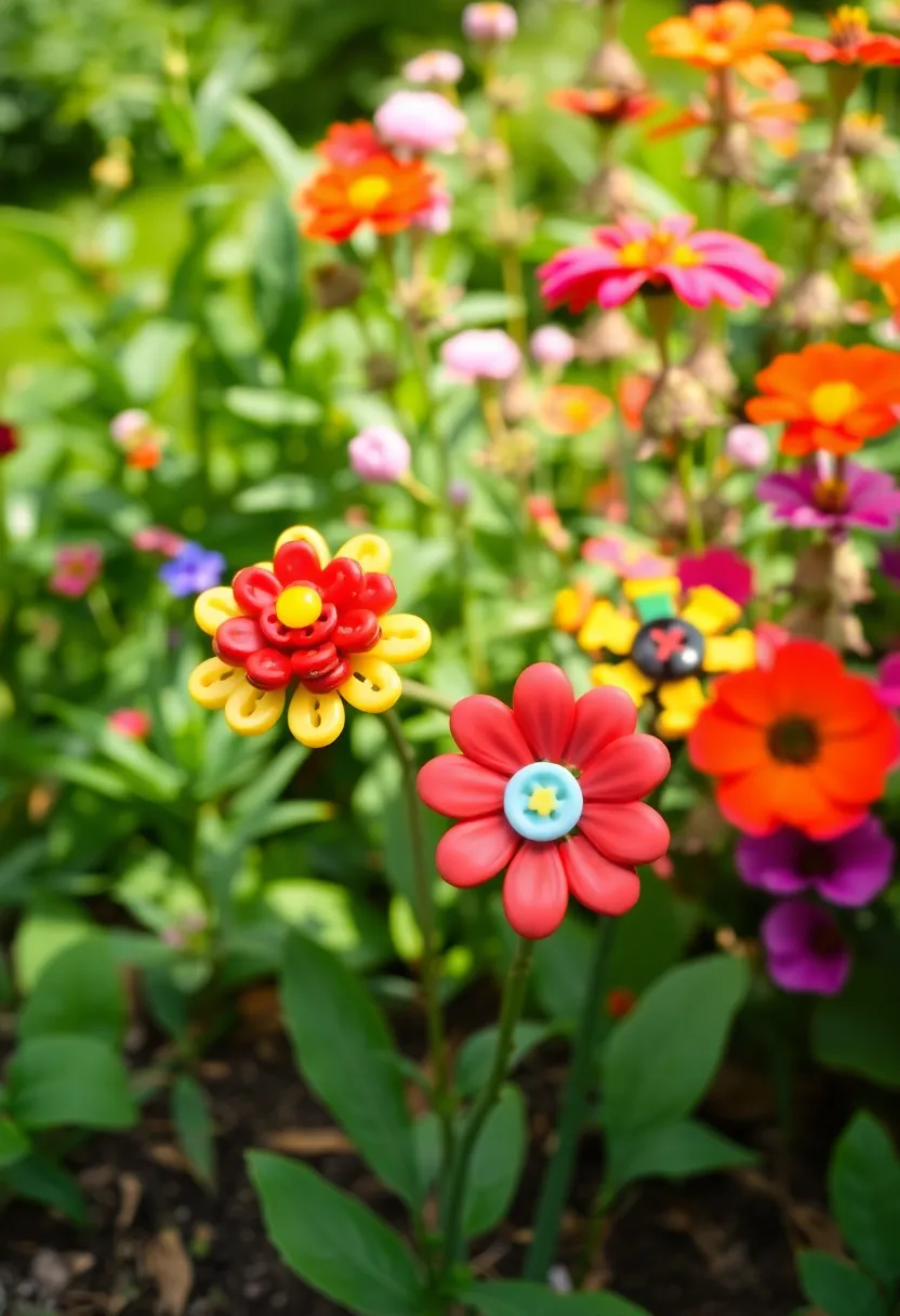 26 Craft Ideas With Buttons That Make Everyday Items Stylish - 20. Button Garden Art