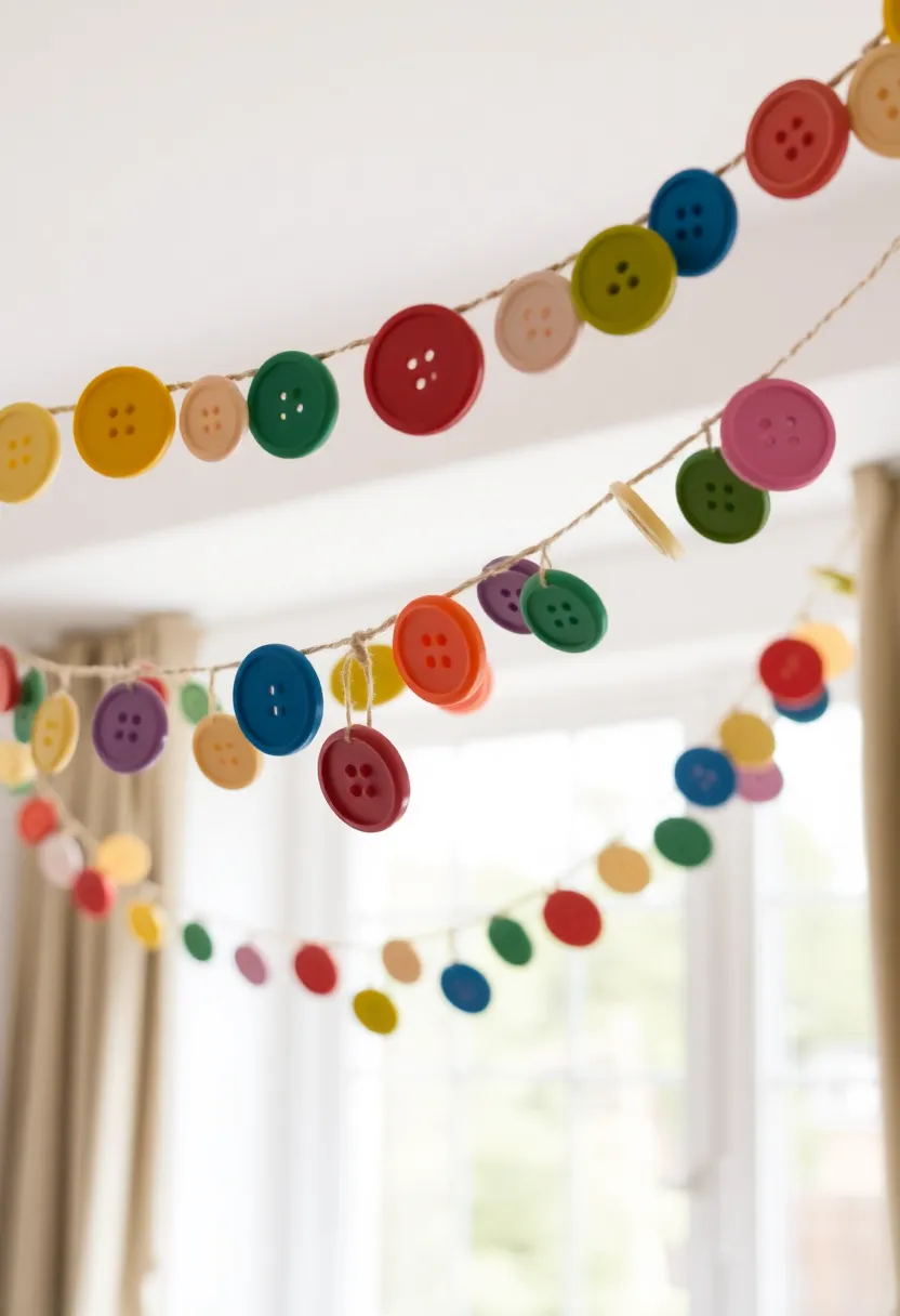 26 Craft Ideas With Buttons That Make Everyday Items Stylish - 23. Button Bunting