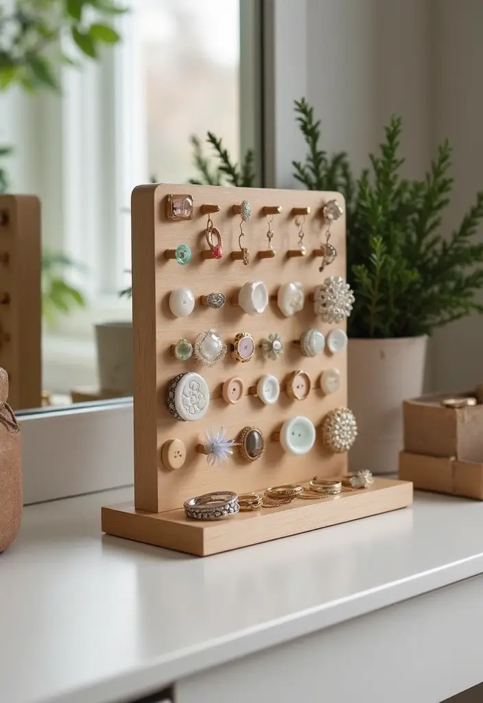 26 Craft Ideas With Buttons That Make Everyday Items Stylish - 7. Button Jewelry Holders