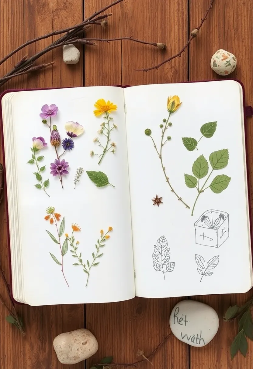 26 Craft Journal Ideas That Make Your Projects Stand Out - 1. Nature-Inspired Page Designs
