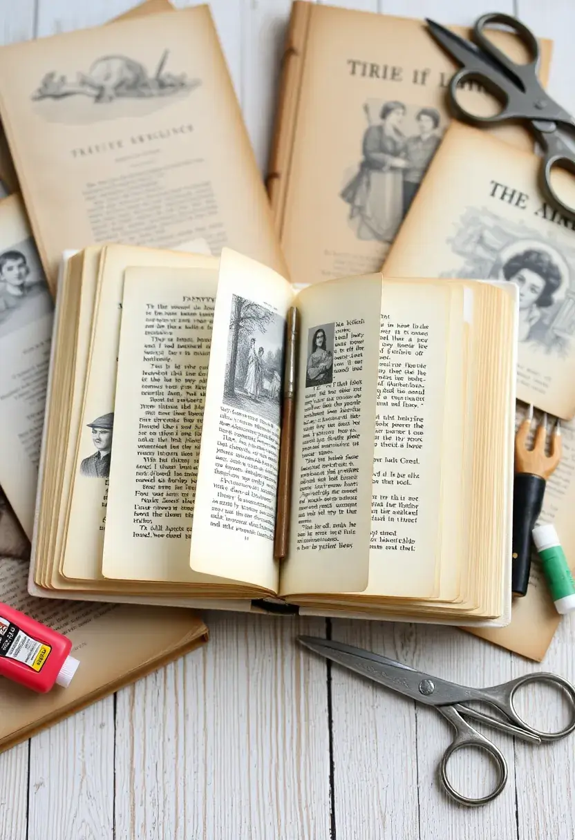 26 Craft Journal Ideas That Make Your Projects Stand Out - 10. Upcycled Book Art Inserts