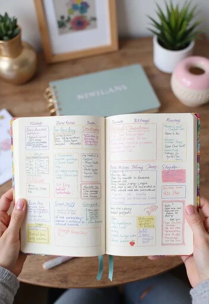 26 Creative Journal Ideas That Make Writing Fun and Unique - 12. Weekly Spreads