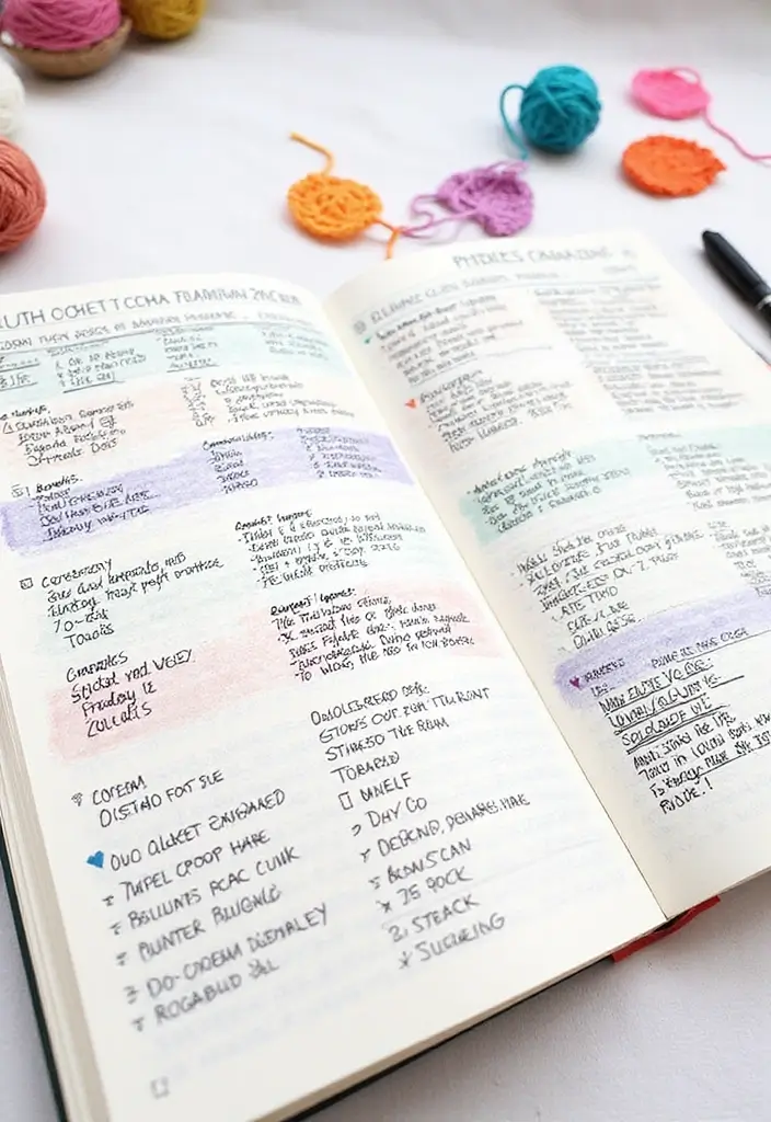 26 Crochet Journal Ideas That Keep Your Projects Neat and Beautiful - 2. Project Planning Pages