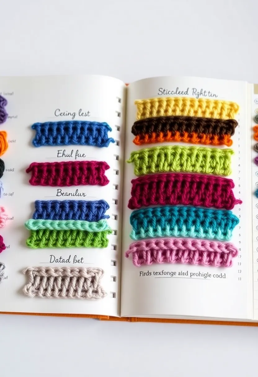 26 Crochet Journal Ideas That Keep Your Projects Neat and Beautiful - 9. Texture and Stitch Swatches