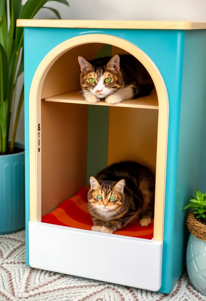 26 DIY Cat Litter Box Ideas That Are Practical and Stylish - 10. Stylish Cat House Litter Box