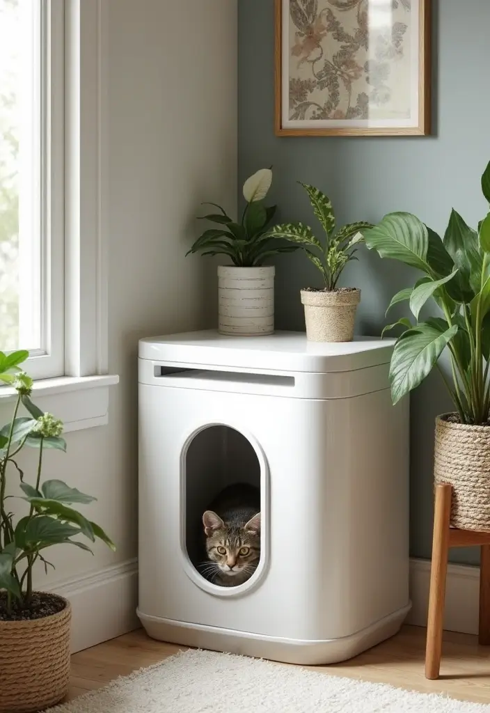26 DIY Cat Litter Box Ideas That Are Practical and Stylish - 18. Stylish Bathroom Litter Box
