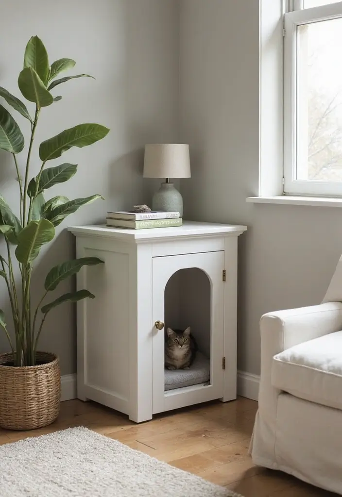 26 DIY Cat Litter Box Ideas That Are Practical and Stylish - 5. Hidden Corner Litter Box