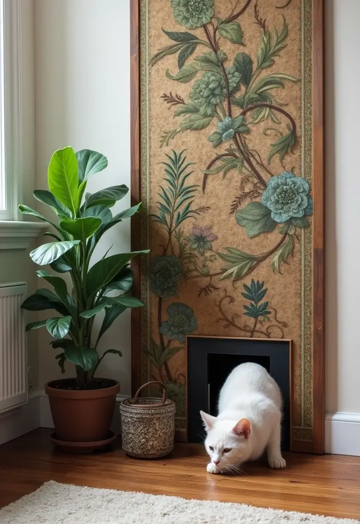 26 DIY Cat Litter Box Ideas That Are Practical and Stylish - 9. Decorative Screen Litter Box