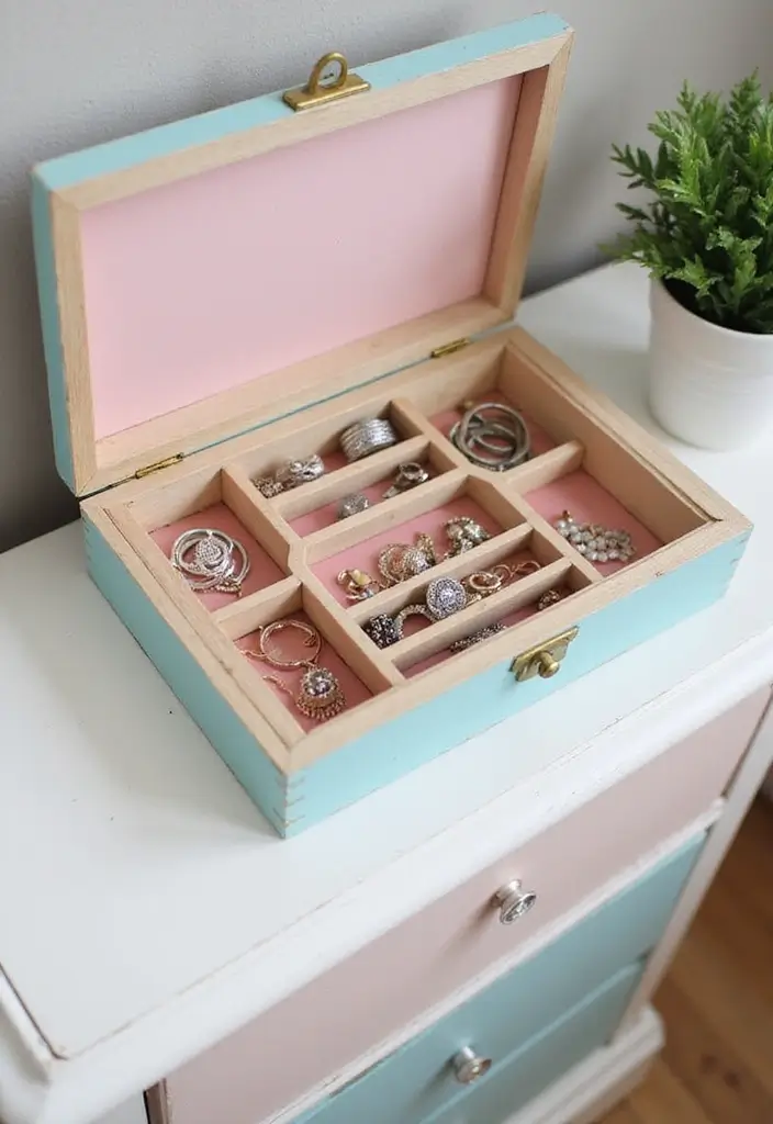 26 DIY Jewelry Box Ideas That Organize And Showcase Jewelry - 1. Upcycled Wooden Crate Jewelry Box
