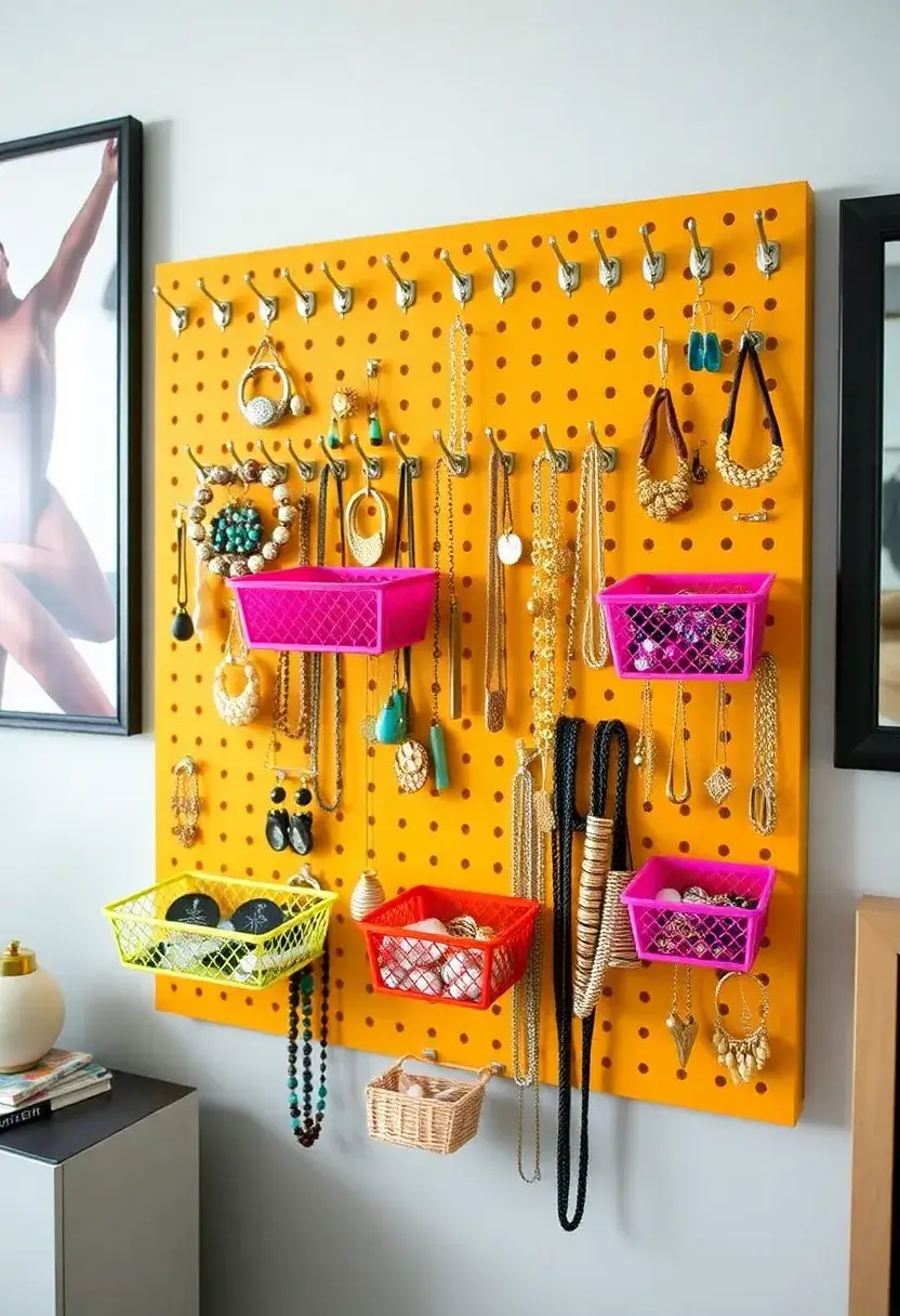 26 DIY Jewelry Box Ideas That Organize And Showcase Jewelry - 17. Pegboard Jewelry Organizer