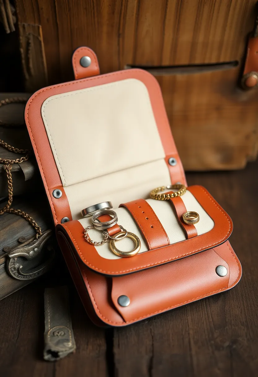 26 DIY Jewelry Box Ideas That Organize And Showcase Jewelry - 23. DIY Leather Jewelry Roll