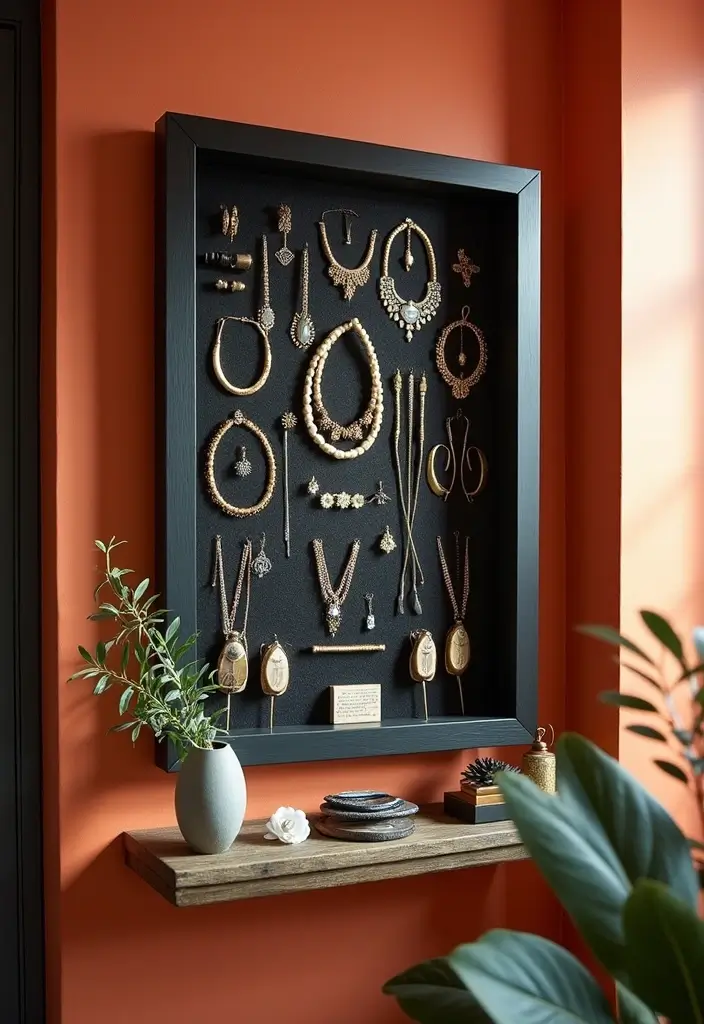 26 DIY Jewelry Box Ideas That Organize And Showcase Jewelry - 6. Shadow Box Jewelry Display