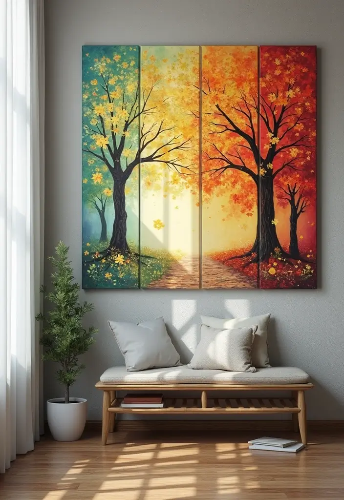 26 DIY Painting Ideas That Anyone Can Try At Home With Ease - 11. Seasonal Wall Decor
