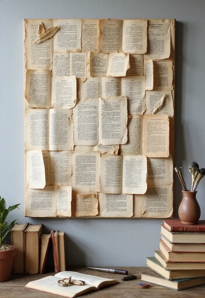 26 DIY Painting Ideas That Anyone Can Try At Home With Ease - 12. DIY Wall Art with Old Books