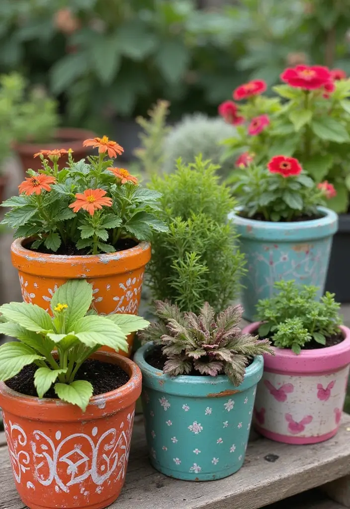 26 DIY Painting Ideas That Anyone Can Try At Home With Ease - 18. Painted Flower Pots