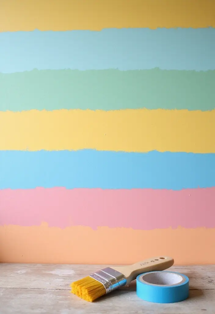 26 DIY Painting Ideas That Anyone Can Try At Home With Ease - 4. Colorful Stripes