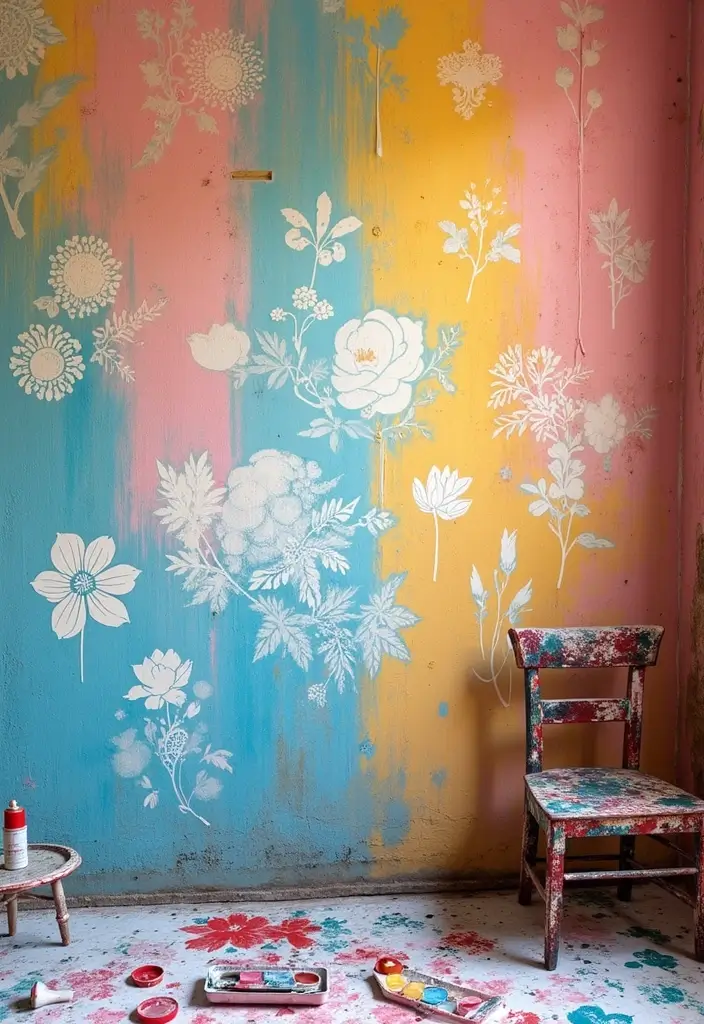 26 DIY Painting Ideas That Anyone Can Try At Home With Ease - 5. Stenciled Wall Art