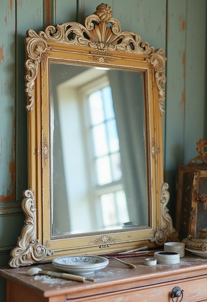 26 DIY Painting Ideas That Anyone Can Try At Home With Ease - 6. Painted Framed Mirrors