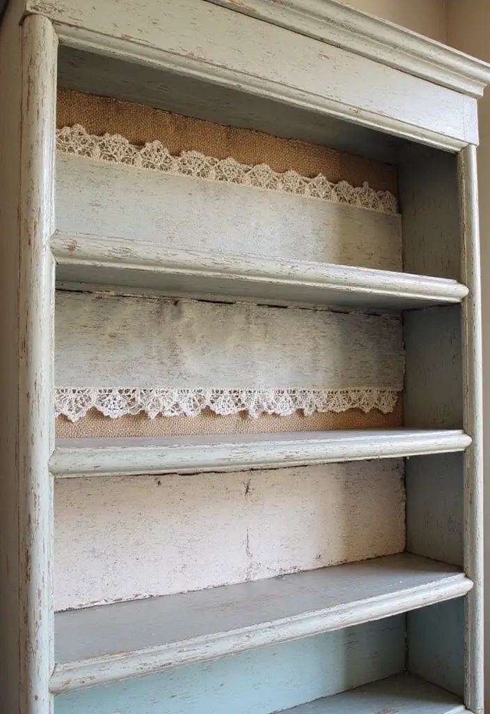 26 DIY Shelf Painting Ideas That Upgrade Your Space in Minutes - 10. Textured Layers