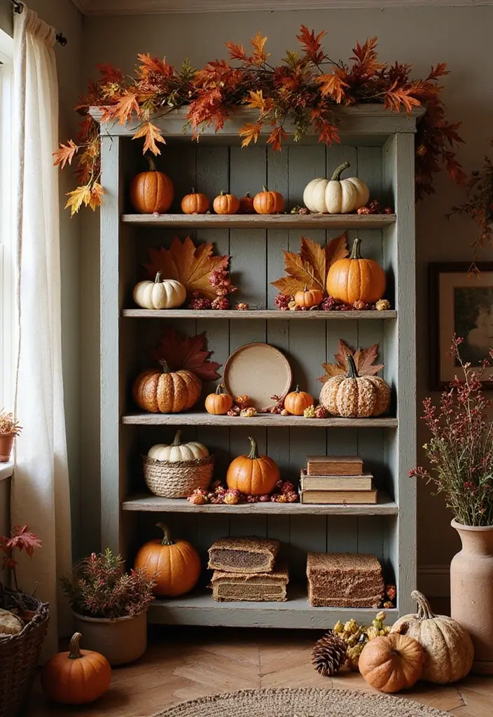 26 DIY Shelf Painting Ideas That Upgrade Your Space in Minutes - 15. Seasonal Themes