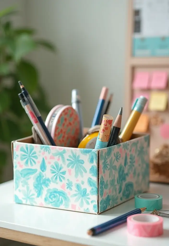 26 DIY Shoe Box Ideas That Organize and Decorate Stylishly - 1. Chic Desk Organizer