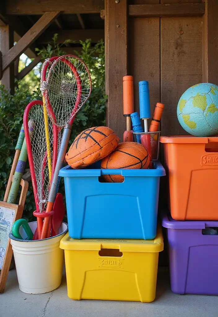 26 DIY Shoe Box Ideas That Organize and Decorate Stylishly - 14. Outdoor Game Storage