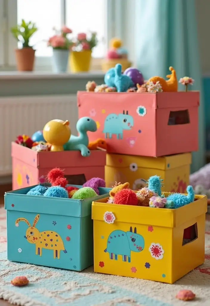 26 DIY Shoe Box Ideas That Organize and Decorate Stylishly - 2. Whimsical Toy Storage