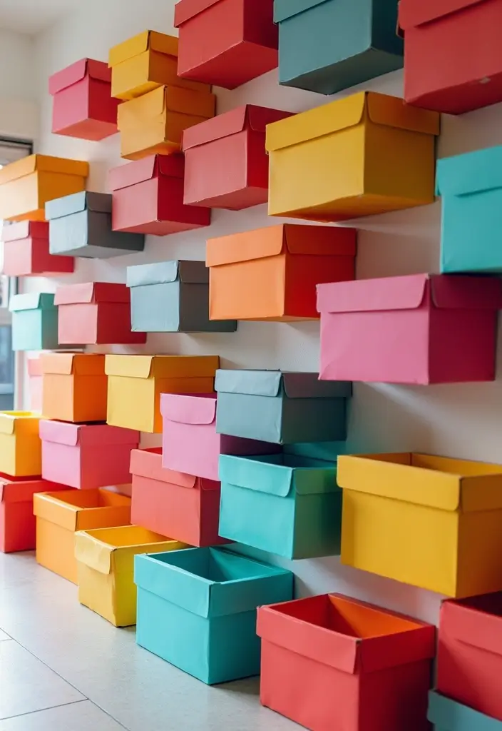 26 DIY Shoe Box Ideas That Organize and Decorate Stylishly - 4. Decorative Wall Art